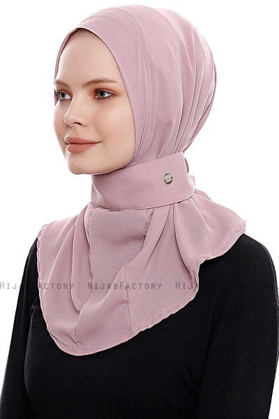 Narin - Hijab Crepe Pratique One-Piece Rose Foncé