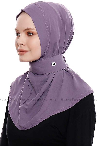 Narin - Hijab Crepe Pratique One-Piece Prune