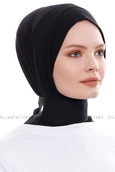 Narin - Hijab Crepe Pratique One-Piece Noir