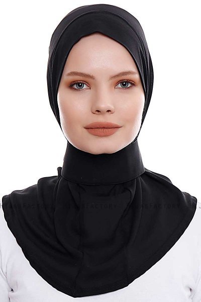 Narin - Hijab Crepe Pratique One-Piece Noir