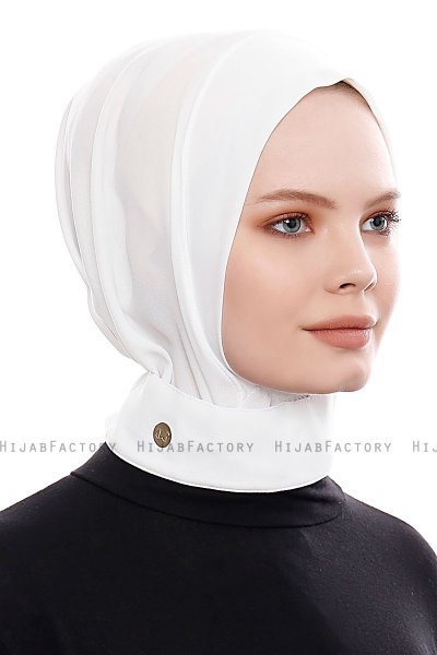 Narin - Hijab Crepe Pratique One-Piece Blanc