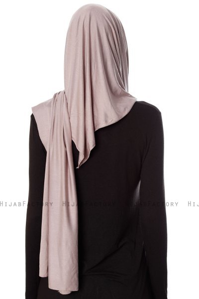 Naz - Hijab Pratique One-Piece Gris Pierre & Vieux Rose - Ecardin