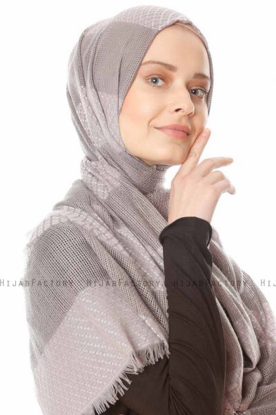 Necla - Hijab Deux Couleurs Gris - Özsoy