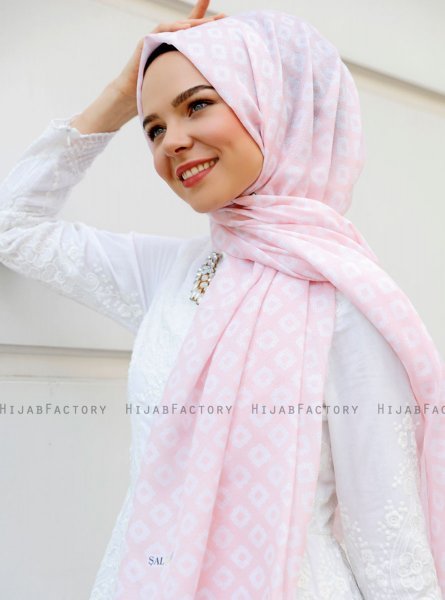 Nesrin - Hijab à Motifs Rose - Sal Evi