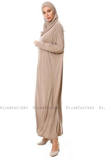 Nisa - Robe De Prière Taupe - Miss Halima