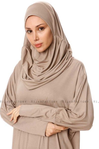 Nisa - Robe De Prière Taupe - Miss Halima