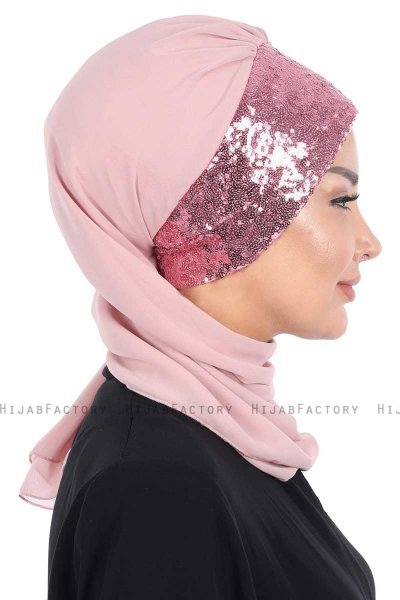 Olga - Hijab Pratique Vieux Rose & Vieux Rose