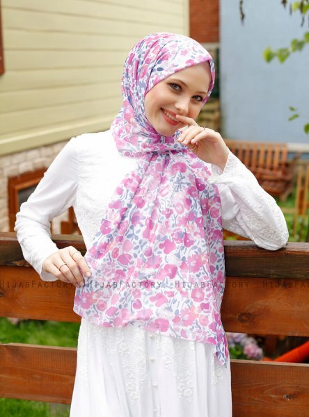 Pariza - Hijab à Motifs Rose Foncé