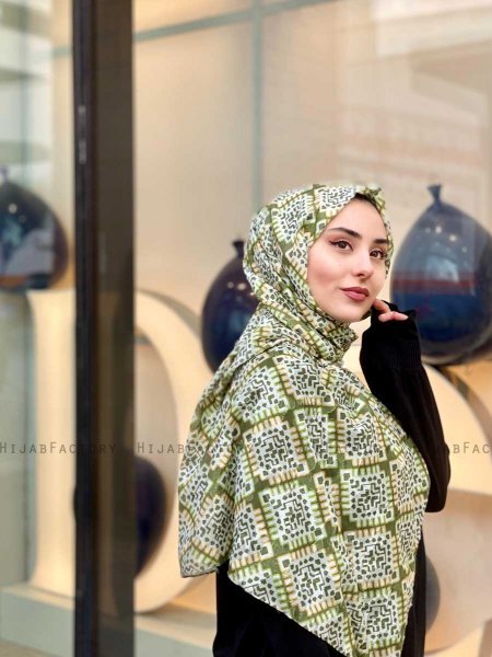 Parisha - Hijab A Motifs En Coton Vert - Mirach