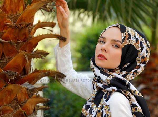 Peridot - Hijab à Motifs Noir - Sal Evi