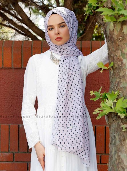 Radeyah - Hijab à Motifs Rose - Sal Evi