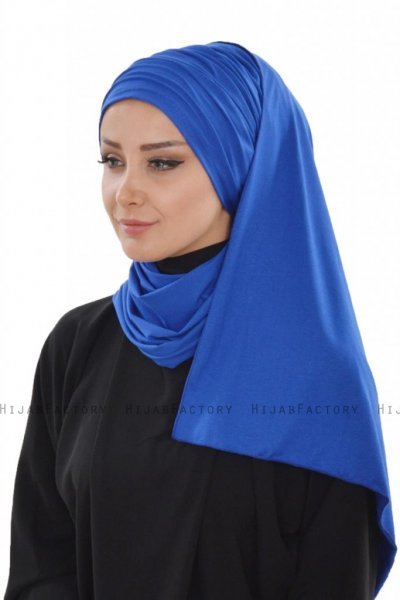 Rebecca - Turban En Coton Bleu - Ayse Turban
