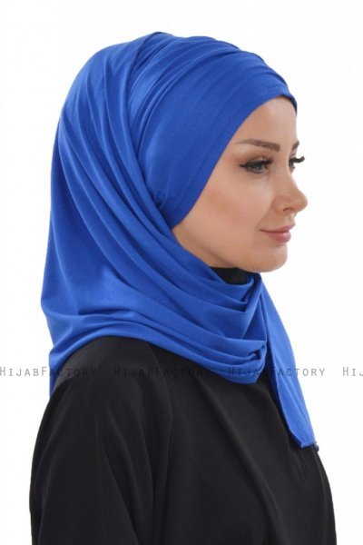 Rebecca - Turban En Coton Bleu - Ayse Turban
