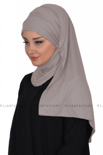 Rebecca - Turban En Coton Taupe - Ayse Turban