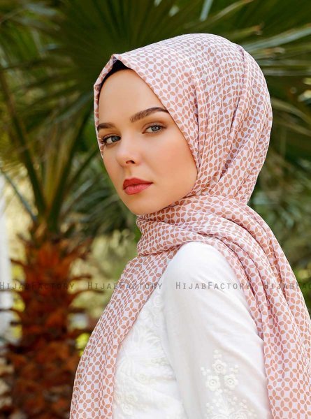 Romina - Hijab à Motifs Marron - Sal Evi