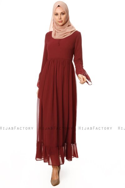 Samiya - Robe Chiffon Bordeaux - Burun