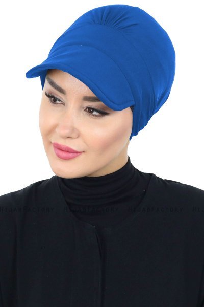 Sandra - Turban En Coton Bleu - Ayse Turban