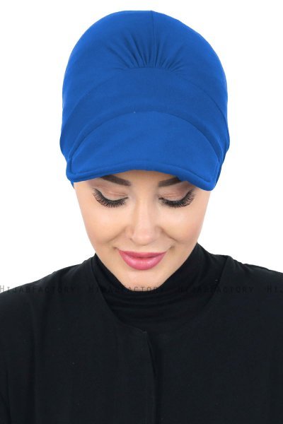 Sandra - Turban En Coton Bleu - Ayse Turban