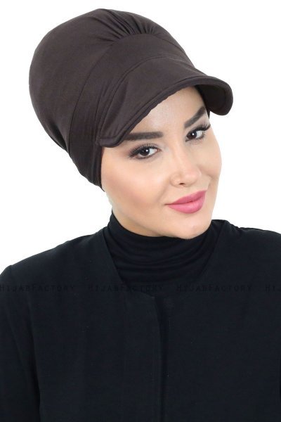 Sandra - Turban En Coton Marron - Ayse Turban