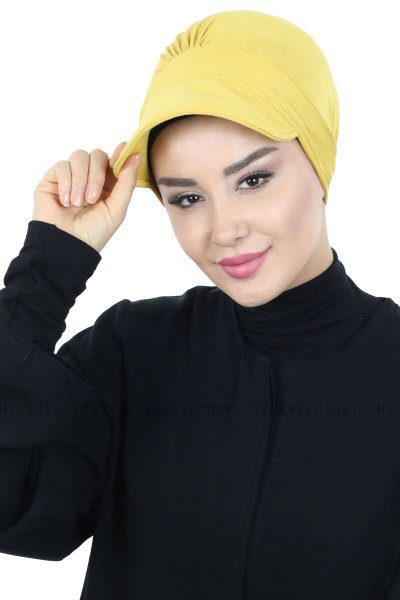Sandra - Turban En Coton Moutarde - Ayse Turban