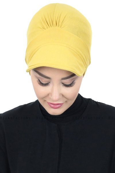 Sandra - Turban En Coton Moutarde - Ayse Turban