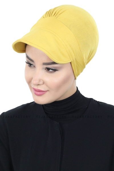 Sandra - Turban En Coton Moutarde - Ayse Turban