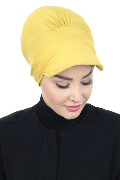 Sandra - Turban En Coton Moutarde - Ayse Turban