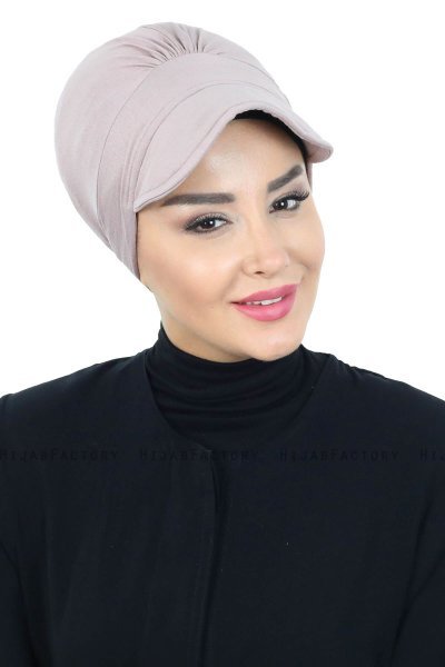 Sandra - Turban En Coton Taupe - Ayse Turban