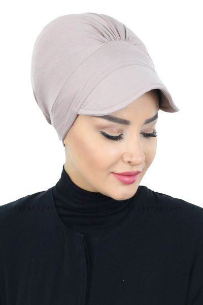 Sandra - Turban En Coton Taupe - Ayse Turban