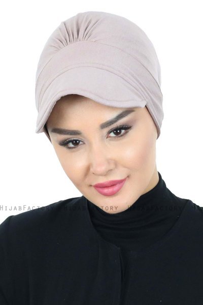 Sandra - Turban En Coton Taupe - Ayse Turban
