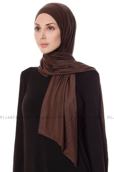 Seda - Hijab Jersey Marron - Ecardin