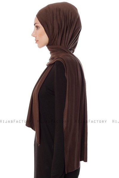 Seda - Hijab Jersey Marron - Ecardin