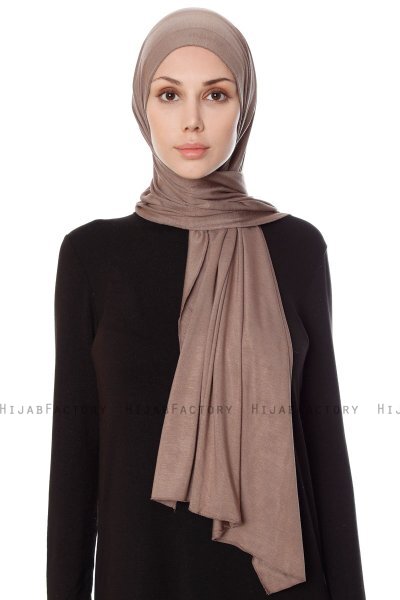 Seda - Hijab Jersey Taupe Foncé - Ecardin