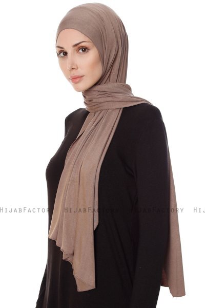 Seda - Hijab Jersey Taupe Foncé - Ecardin