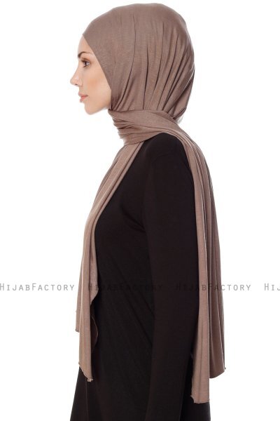 Seda - Hijab Jersey Taupe Foncé - Ecardin