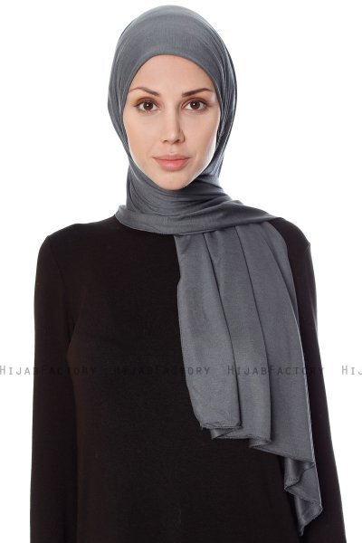 Seda - Hijab Jersey Gris Foncé - Ecardin