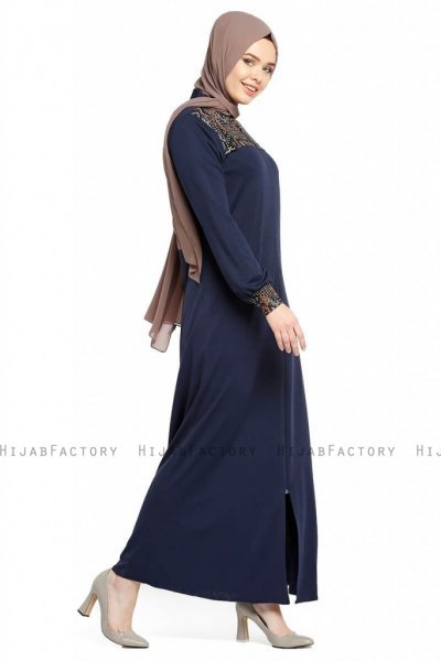 Selda - Abaya Bleu Marin - Miss Cazibe