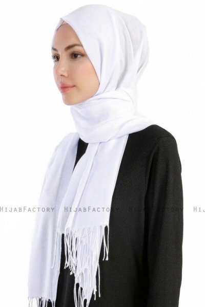 Selin Vit Pashmina Hijab Sjal Özsoy 160240-2