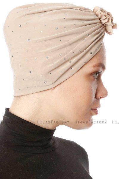 Shereen - Turban Crepe Chiffon Beige - Sehr-i Sal