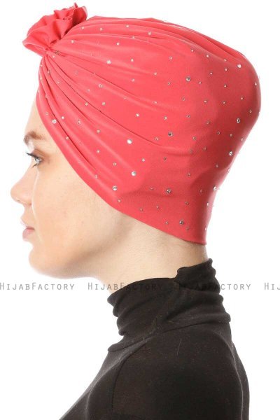Shereen - Turban Crepe Chiffon Framboise - Sehr-i Sal