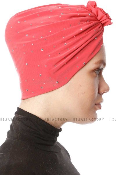 Shereen - Turban Crepe Chiffon Framboise - Sehr-i Sal