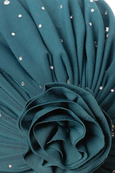 Shereen - Turban Crepe Chiffon Vert Foncé - Sehr-i Sal