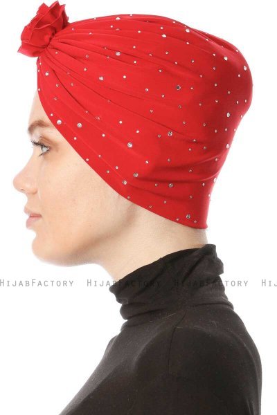 Shereen - Turban Crepe Chiffon Rouge - Sehr-i Sal