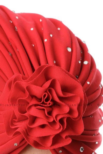 Shereen - Turban Crepe Chiffon Rouge - Sehr-i Sal