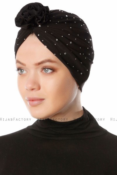 Shereen - Turban Crepe Chiffon Noir - Sehr-i Sal