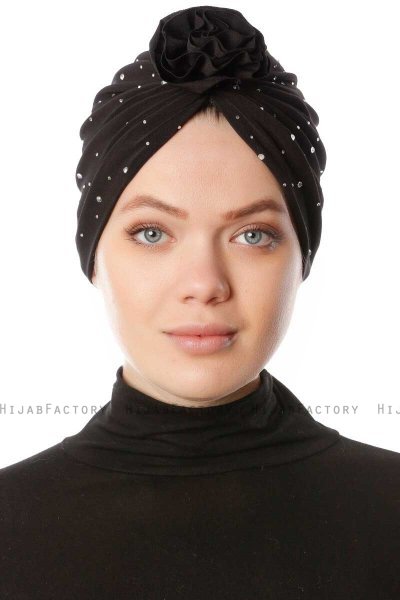 Shereen - Turban Crepe Chiffon Noir - Sehr-i Sal