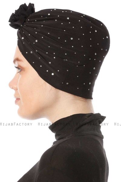 Shereen - Turban Crepe Chiffon Noir - Sehr-i Sal