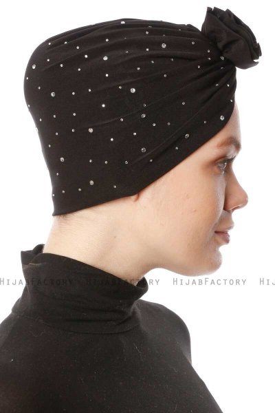 Shereen - Turban Crepe Chiffon Noir - Sehr-i Sal