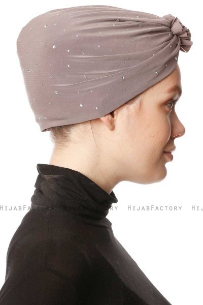 Shereen - Turban Crepe Chiffon Taupe - Sehr-i Sal