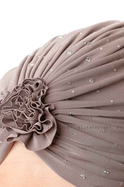 Shereen - Turban Crepe Chiffon Taupe - Sehr-i Sal